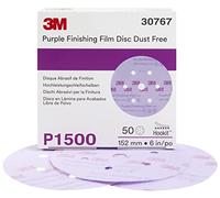 3M Hookit - Disco abrasivo de película de acabado morado 260L, 30767, 15 cm, sin polvo, P1500, 50 discos por caja