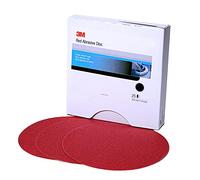 3M Hookit P80D - Disco abrasivo de Grano de 15,24 cm, Color Rojo