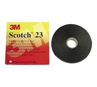 3M HT002001309 Scotch 23 Cinta Eléctrica Autosoldable de Goma, 19 mm x 9.15 m, 1 Rollo, Negro