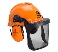 3M G3000MOR31FH15B - Casco de protección para silvicultura y protección auditiva H31, Soporte FH1 y Visera de Red 5B, Color Naranja