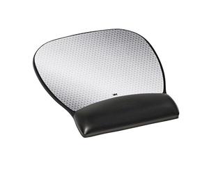 3M Leatherette - Alfombrilla de ratón, Negro y Plateado