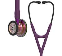 3M Littmann Cardiology IV Fonendoscopio para diagnóstico, campana de acabado arcoíris, con tubo color ciruela, vástago morado y auricular color negro, 68,5 cm, 6205