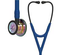 3M Littmann Cardiology IV Fonendoscopio para diagnóstico, campana de acabado de alto brillo en arcoíris, tubo Azul Oscuro y vástago y auricular color Negro, 69 cm, 6242