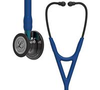 3M Littmann Cardiology IV Fonendoscopio para diagnóstico, campana de acabado de alto brillo gris humo, tubo azul oscuro, vástago azul y auricular color negro, 68,5 cm, 6202