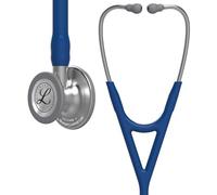 3M Littmann Cardiology IV Fonendoscopio diagnóstico, campana de acabado estándar, tubo Azul Marino y vástago y auricular de Acero Inoxidable, 69 cm cm, 6154
