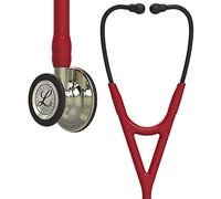 3M Littmann Cardiology IV Fonendoscopio para diagnóstico, campana y vástago de acabado en color champán, tubo color granate y auricular color humo, 68,5 cm, 6176