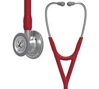 3M Littmann Cardiology IV Fonendoscopio Diagnóstico, Campana De Acabado Estándar, Vástago Y Auricular De Acero Inoxidable, Tubo Color Rojo, 69 cm