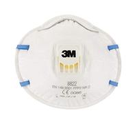 3M Mascarilla para para lijado manual y herramientas eléctricas, contra polvo fino, 8822C3, FFP2 con válvula 3M Cool Flow, Paquete de 3 mascarillas