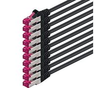 3m - negro - 10 piezas - CAT6a CAT 6a Ethernet LAN cable de red - SET 10 GB/s cable patch CAT6 S-FTP Doble blindado PIMF 500MHz libre de halógenos compatible con CAT5 CAT6a CAT7 CAT8