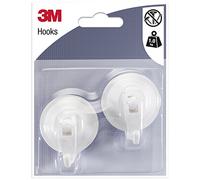 3M Pack de 2 Ganchos de Ventosa, Compuesto, blanco, 0.1x0.13x0.15999999999999998 cm