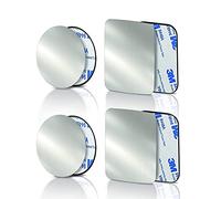 3M - Pack de 4 Platos de Metal para teléfono móvil en el Coche, Placas metálicas Delgadas para Soporte magnético para Coche, 2 Redondos y 2 rectangulares Placa Metal Adhesiva