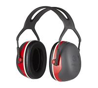 3M Peltor - Orejeras X3A con diadema, 95-110 dB, Negro/Rojo, Talla única