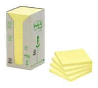 3M Post-it cubo de notas amarillas | recicladas | 76x76 mm | 16 blocs