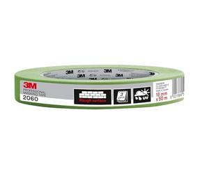 3M Pro 2060 Cinta de Enmascarar Profesional - 1 Rollo, 18 mm x 50 m - Adhesiva para Superficies Rugosas como Hormigón y Madera sin Tratar - para Pintura y Decoración en Interiores y Exteriores