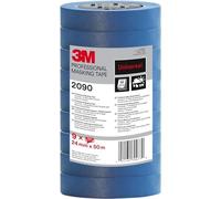 3M Pro 2090 Cintas de Enmascarar, Multisuperficie - 9 Rollos, 24 mm x 50 m - Cinta Adhesivapara Pintores, para Pintar y Decorar, Interior y Exterior