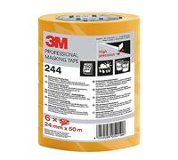 3M Pro Cinta de Enmascarar Profesional 244 de Alta Precisión, 24 mm x 50 m, 6 Rollos/Caja
