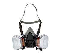 3M 6002 C1 Semimáscara respiradora reutilizable para pintura con doble filtro, Protección respiratoria, Peso facial 82 gr, Gris