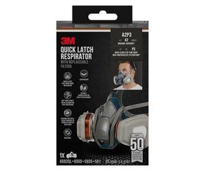 3M Respirador para pintura pulverizada 6502QL, A2P3, 1 set