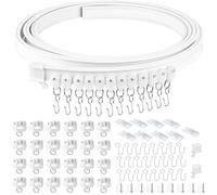 3M Riel Cortina Techo Flexible con Rodillo Silencioso, Sistemas Rieles para Cortinas, Pista Separadora Ambientes, Accesorios Decoración Hogar para Ventanas Ducha, Baño, Balcón, Oficina, Autocaravanas