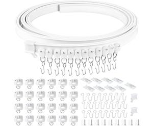 3M Riel Cortina Techo Flexible con Rodillo Silencioso, Sistemas Rieles para Cortinas, Pista Separadora Ambientes, Accesorios Decoración Hogar para Ventanas Ducha, Baño, Balcón, Oficina, Autocaravanas
