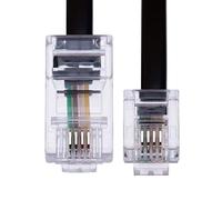 3m RJ11 a RJ45 Cable Módem Ethernet Teléfono de Datos ADSL Parche Banda Ancha Alta Velocidad BT Conexión a Internet 6P4C to 8P8C Piso de Extensión Compatible con Módem, Enrutador, Línea Fija (Negro)