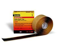 3M Safety 2228-2X3FT Scotch Rubber Mastic Tape 2228, 2" X 3 pies, negro, 1 cartón, 48 rollos/funda, 2x3FT
