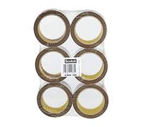 3M Scotch Low Noise - Cinta de embalaje, cinta adhesiva para almacenamientos y envíos, desenrollado silencioso, 50 mm x 66 m, 6 rollos, color marrón