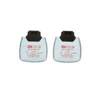3M Secure Click P3 R D3138 Filtro de partículas, con Alivio de Niveles Molestos de Vapores Orgánicos, Gases Ácidos y Ozono