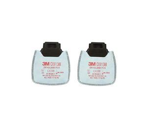 3M Secure Click P3 R D3138 Filtro de partículas, con Alivio de Niveles Molestos de Vapores Orgánicos, Gases Ácidos y Ozono