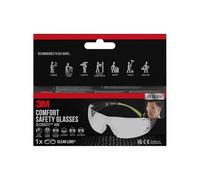 3M SF400 CC1 - Gafas protectoras transparentes - Cómodas gafas de trabajo con revestimiento antiarañazos - protección UV por ambos lados, revestimiento antiarañazos y antivaho