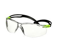 3M SecureFit 500 Gafas de seguridad, montura verde, recubrimiento antiempañante/antirrayaduras Scotchgard (K y N), lente incolora, SF501SGAF-GRN-EU