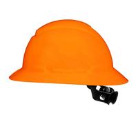 3M SecureFit - Casco rígido con Borde Ancho, con Ajuste de trinquete, Alta Visibilidad, Naranja, 6/Estuche