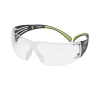 3M SF401AF Gafas de Seguridad, Marco negro/verde, Lente Transparente
