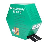3M Sistema de cierre reposicionable SJ352D - es una alternativa sencilla a cremalleras, tornillos, broches, enganches, pasadores - 2 x 25mm X 5m, negro (1 unidad)