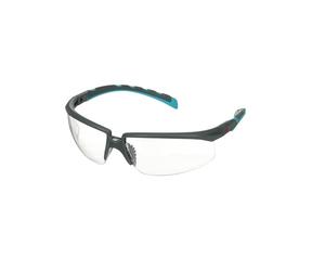 3M Solus serie 2000, S2001SGAF-BGR, patillas grises/azules-verdes, recubrimiento antiempañante Scotchgard, lente AF-AS incolora, 1 por paquete