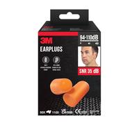 3M Tapones para los oídos 1100, Pack de profesionales, 50 pares/paquete (94-110 dB)