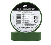 3M Temflex - Cinta aislante de vinilo, color verde, 0,13 mm x 19 mm x 20 m hasta +60 °C