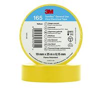3M Temflex Cinta eléctrica de vinilo 165, amarillo, 19 mm x 25 m, 10 rollos