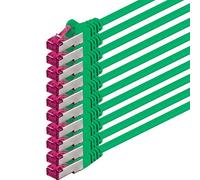 3m - verde - 10 piezas - CAT6a CAT 6a Ethernet LAN cable de red - SET 10 GB/s cable patch CAT6 S-FTP Doble blindado PIMF 500MHz libre de halógenos compatible con CAT5 CAT6a CAT7 CAT8