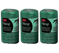 3M Vetrap Single Roll Bandaging Tape 4-Inches X 5-Yards Green - 3 Pack