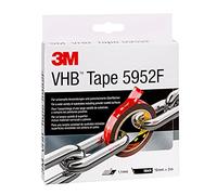 3M VHB Cinta Adhesiva 5952F - óptima adhesión a la mayoría de las pinturas en polvo, metales, vidrio, madera sellada, acrílico, policarbonato, ABS - 19 mm X 3 m, negro, espesor: 1.1mm (1 unidad)