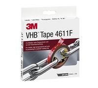 3M VHB Cinta Adhesiva 4611 - diseñadas para crear uniones duraderas y fiables para unir materiales distintos a altas temperaturas - 19 mm X 3 m, gris, espesor: 1.1mm (1 unidad)