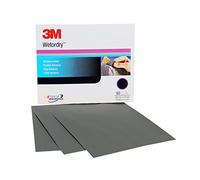 3M Wetordry Abrasive Sheet, 02032, 1500+ Grit, 9 in x 11 in, 50 Sheets, Fast Cutting, Auto Body Sanding, Paint Finishing
