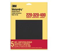3M Wetordry Sandpaper, 9-Inch by 11-Inch, Assorted Grit, 5-Sheet