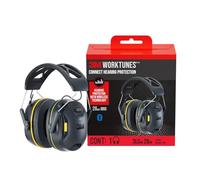3M WorkTunes Connect - Protector auditivo inalámbrico con tecnología Bluetooth, protección auditiva Bluetooth con una clasificación de reducción de ruido de 26 dB, negro, estándar