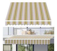 3m X 2.5m/4m X 2.5m Toldo Manual Retráctil Refugio de Sunshade Tela Uv y Resistente Al Agua Jardín Patio Lienzo de Reemplazo de Dosel 300G de Empleado Cubierta de So(Size:6x1.5m,Color:Multi Stripes)