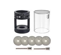 3mirrors Afilador de electrodos de tungsteno de aluminio, herramienta de soldadura TIG, 24 guías con carcasa de polvo, ranura de corte, compensaciones de conmutación multiángulo, 2 mandriles CNC, 5