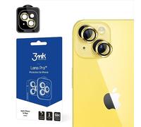 3MK Lente de cámara de cristal templado para iPhone 14 Plus - Protección de lente Pro Amarillo