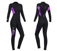 3mm Neoprene Men Women Wetsuit Adult Full Length Thermal Stretch Wet Suit with Back Zip Long Sleeve Full Body Swimsuit for Swimming Snorkeling Scuba Diving Paddle Board and Kayak (Black Woman XL)