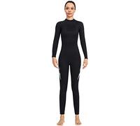 3mm Neoprene Wetsuit for Men and Women One Piece Stretch Thermal Swimwear Long Sleeve Dive Skin Diving Suit for Snorkeling Scuba Diving Swimming Surfing (Black Woman XL)